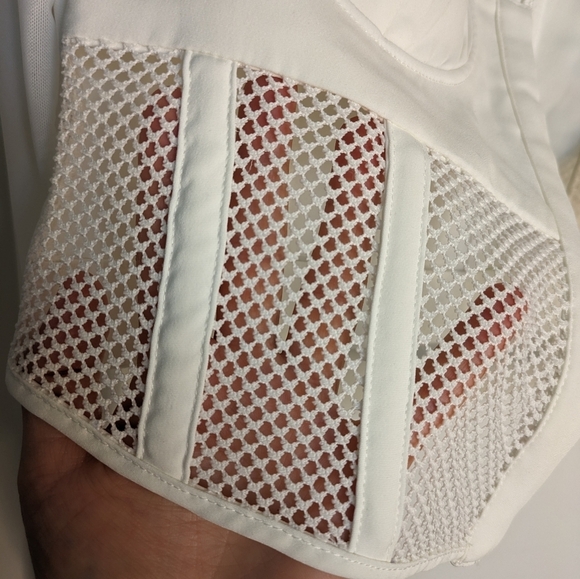 Eye Catching White Mesh Long Sleeve Statement Top - Picture 8 of 10